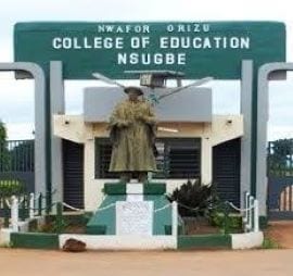 Nwafor Orizu College Of Education, Nsugbe, Anambra State