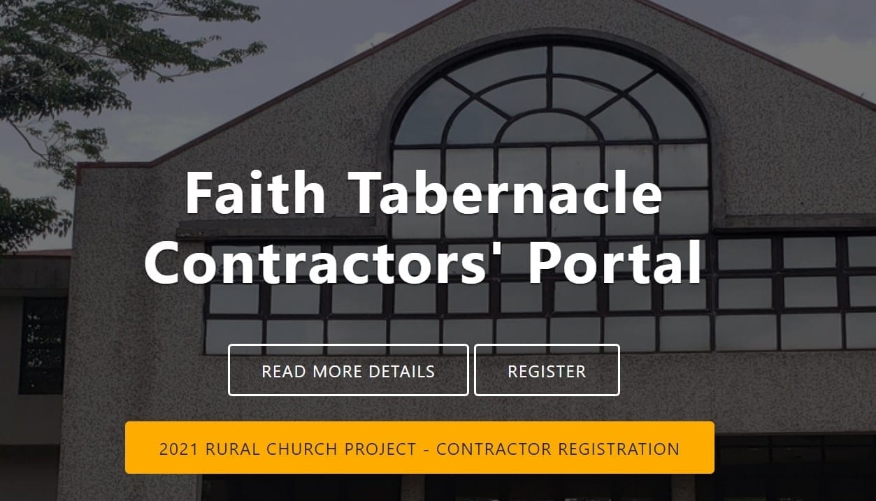 How To Register As Faith Tabernacle Contractor For 2021 Rural Church