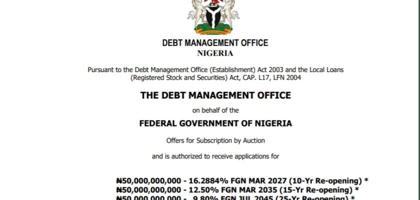 Federal Government Dmo Bond Auction