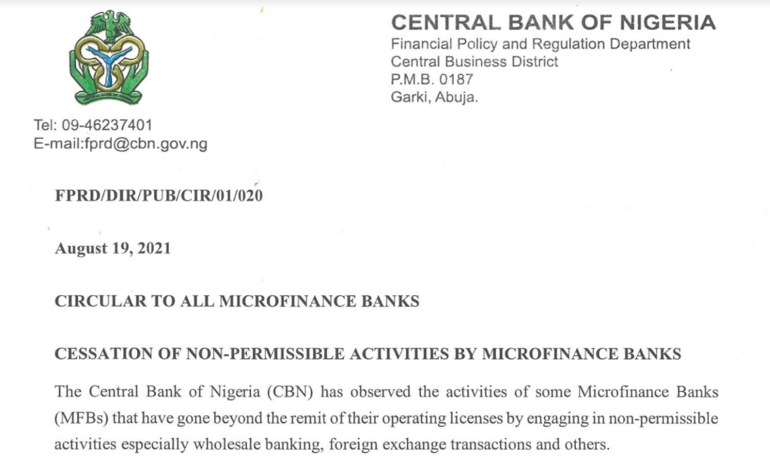 Cbn Warn Microfinance Banks Over Forex Transaction