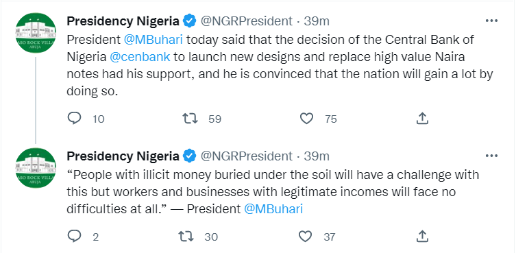President Buhari Confirms Approval Of Naira Redesign
