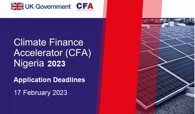 Climate Finance Accelerator Nigeria - Call For Proposals To Access Finance