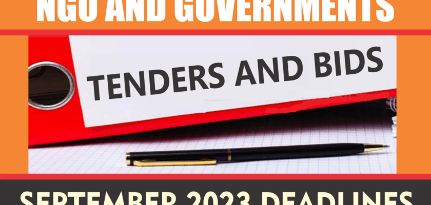 Government And Ngo Tenders And Contracts Information September 2023